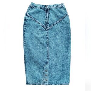 Vintage Gitano Express Women's Teal Jean Maxi Skirt Size 9/10